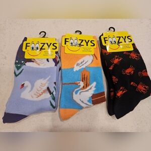 Foozys Casual Socks in Purple and Orange with Fun Ocean Themes